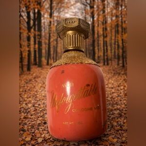 Vintage Avon Unforgettable Cologne - Coral and Gold Elegance bottle-empty